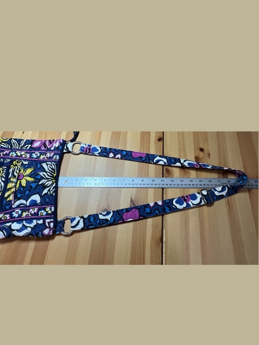 VERA BRADLEY African Violet Print Crossbody Hipster Bag Adjustable Strap - Picture 10 of 11